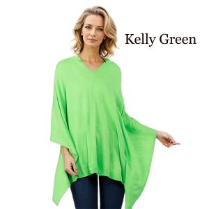 8672 - Cashmere Feel Ponchos  Kelly Green - One Size Fits Most