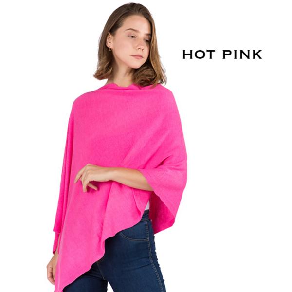 wholesale 8672 - Cashmere Feel Ponchos  Hot Pink - 