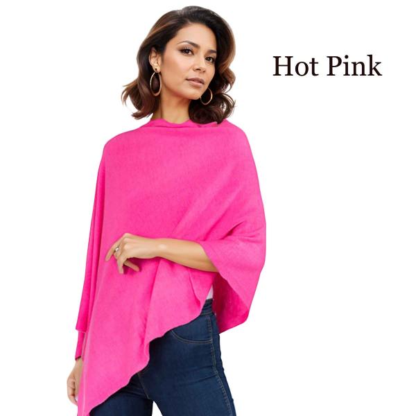 Wholesale 8672 - Cashmere Feel Ponchos  Hot Pink - One Size Fits Most
