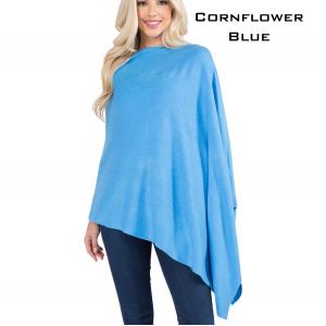 Wholesale  8672 - Cornflower Blue<br>
Cashmere Feel Poncho  - 