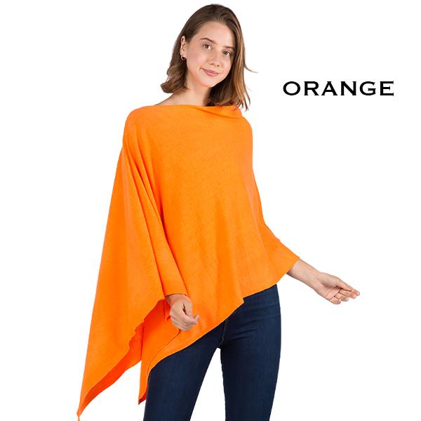 8672 - Cashmere Feel Ponchos  Orange  - 
