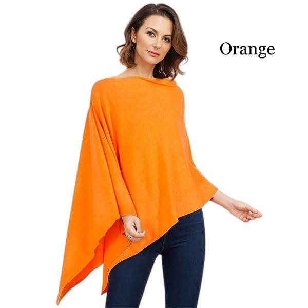 Wholesale 8672 - Cashmere Feel Ponchos  Orange  - One Size Fits Most