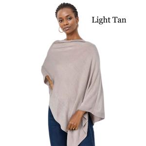8672 - Cashmere Feel Ponchos  Light Tan  - One Size Fits Most