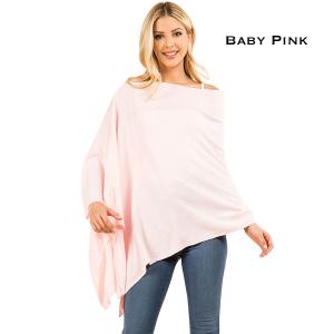 Wholesale 8672 - Cashmere Feel Ponchos  Baby Pink  - One Size Fits Most