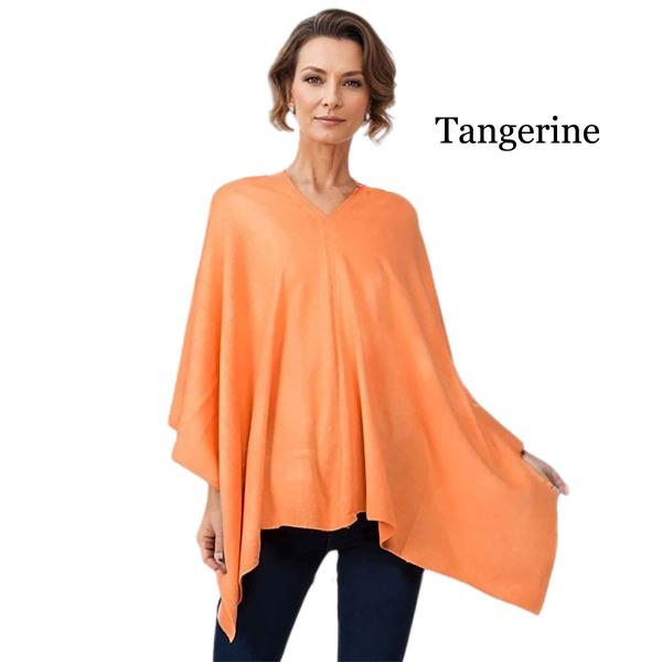 wholesale 8672 - Cashmere Feel Ponchos  Tangerine  - One Size Fits Most