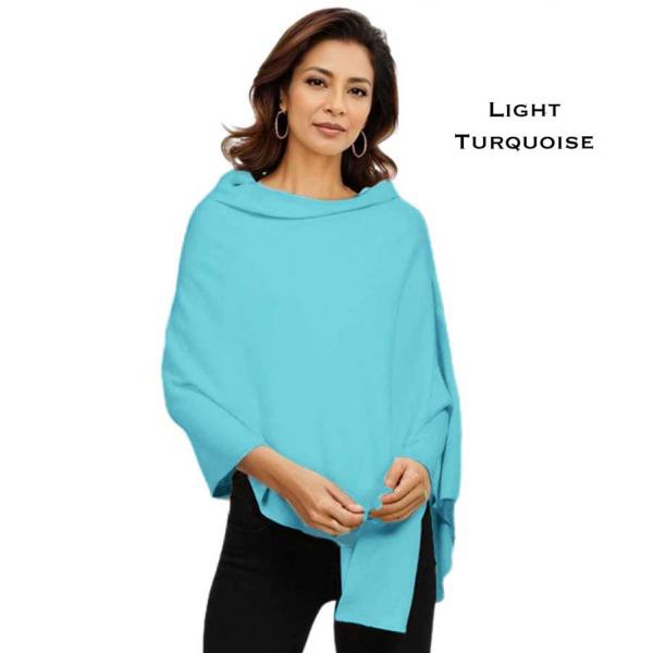 wholesale 8672 - Cashmere Feel Ponchos  Light Turquoise - One Size Fits Most