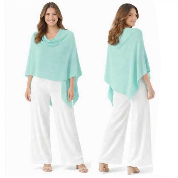 wholesale 8672 - Cashmere Feel Ponchos  Aqua - One Size Fits Most