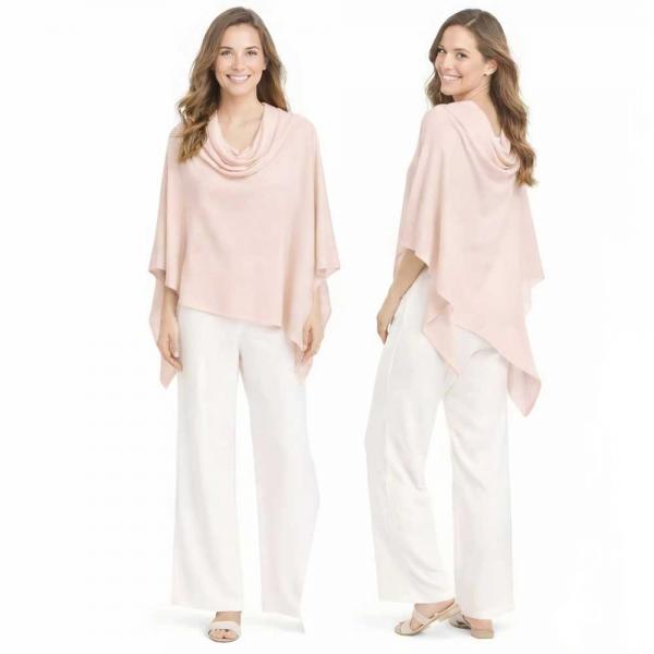wholesale 8672 - Cashmere Feel Ponchos  Baby Pink  - One Size Fits Most