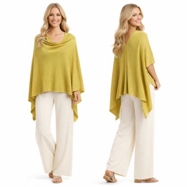wholesale 8672 - Cashmere Feel Ponchos  Leaf Green  - One Size Fits Most