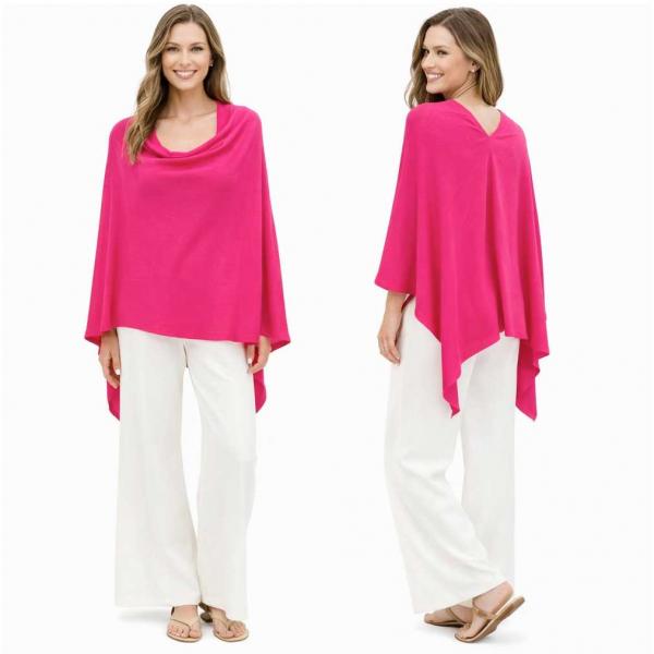 wholesale 8672 - Cashmere Feel Ponchos  Fuchsia - One Size Fits Most