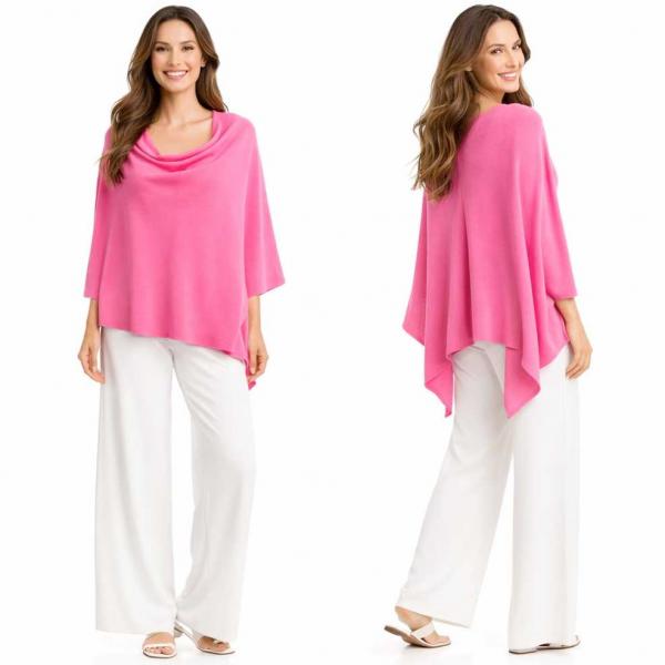 wholesale 8672 - Cashmere Feel Ponchos  Hot Pink - One Size Fits Most