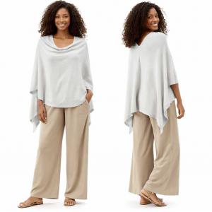 8672 - Cashmere Feel Ponchos  Off White - One Size Fits Most