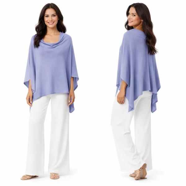 wholesale 8672 - Cashmere Feel Ponchos  Periwinkle  - One Size Fits Most