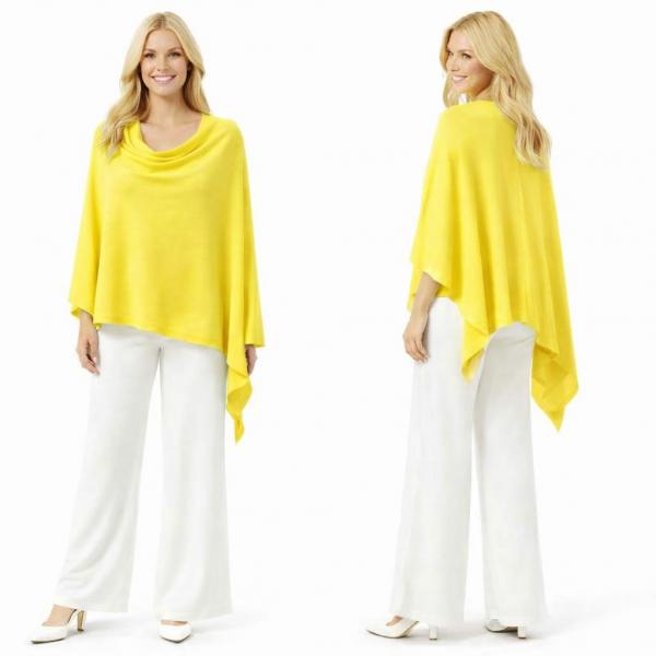 wholesale 8672 - Cashmere Feel Ponchos  Yellow  - One Size Fits Most