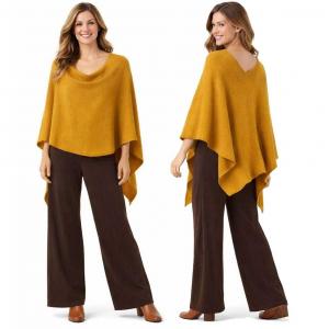 Wholesale 8672 - Cashmere Feel Ponchos  Dark Mustard #064 - 
