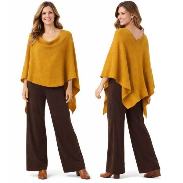 wholesale 8672 - Cashmere Feel Ponchos  Dark Mustard #064 - 