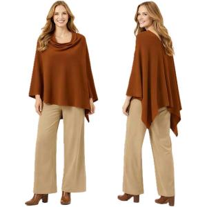 Wholesale 8672 - Cashmere Feel Ponchos  Nutmeg #059 - 