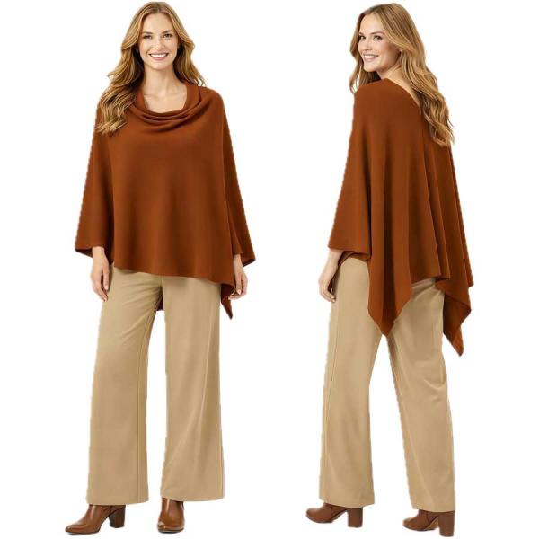 wholesale 8672 - Cashmere Feel Ponchos  Nutmeg #059 - 
