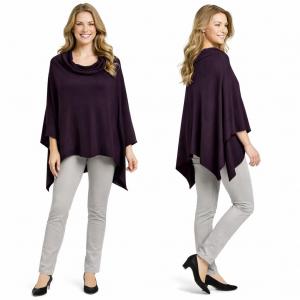 Wholesale 8672 - Cashmere Feel Ponchos  Dark Plum #222 - 