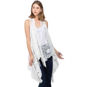 Wholesale  9121 - White<br>
Lace Design Vest - 