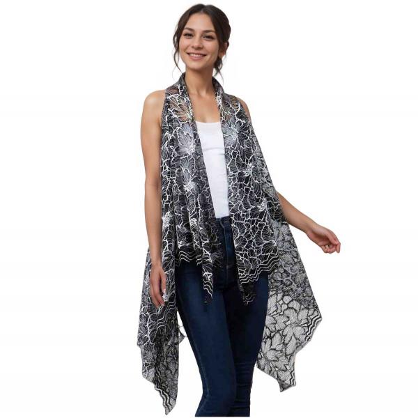 wholesale 3106 - Lace Vests - 9101/9121 9101 - Black/White<br>
Lace Vest  - 