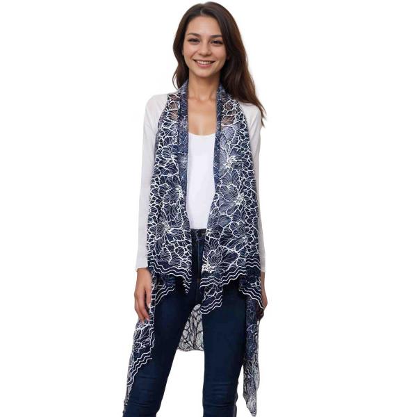 wholesale 3106 - Lace Vests - 9101/9121 9101 - Blue/White<br>
Lace Vest  - 