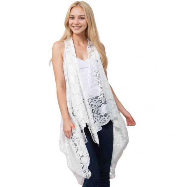 wholesale 3106 - Lace Vests - 9101/9121 9121 - White<br>
Lace Vest - 