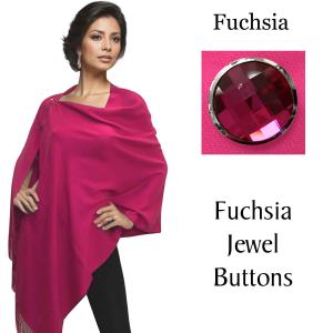 534 - Cashmere Feel Shawls w/Jeweled Buttons #14 Fuchsia with Fuchsia Jewel Buttons - 29