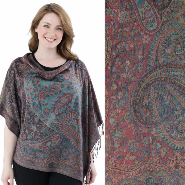 wholesale 3109 - Pashmina Print Button Shawls  Mixed Paisley #07  - 