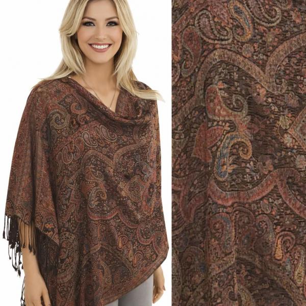 wholesale 3109 - Pashmina Print Button Shawls  PWB63 - Paisley - Multi (MB) - 