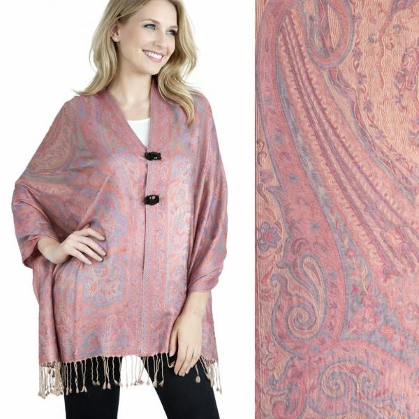 wholesale 3109 - Pashmina Print Button Shawls  AR12 - Arrow Paisley  - 