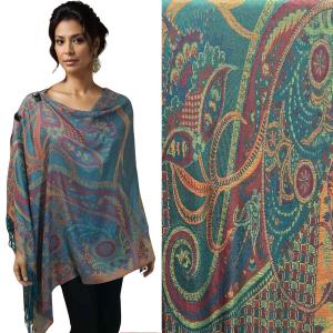 3109 - Pashmina Style Button Shawls 2021 - #01 Abstract Paisley<br>
Pashmina Style Button Shawl - 