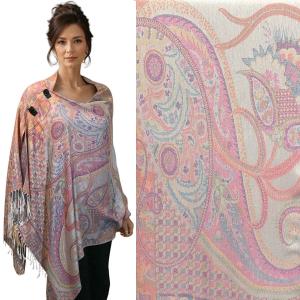 3109 - Pashmina Style Button Shawls 2021 - #06 Abstract Paisley<br>
Pashmina Style Button Shawl - 