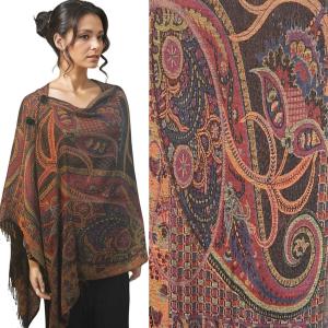 3109 - Pashmina Style Button Shawls 2021 - #07 Abstract Paisley<br>
Pashmina Style Button Shawl - 