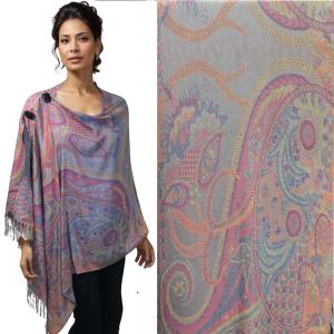 3109 - Pashmina Style Button Shawls 2021 - #19 Abstract Paisley<br>
Pashmina Style Button Shawl - 