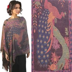 3109 - Pashmina Style Button Shawls Peacock - #14<br>Pashmina Style Button Shawl  - 