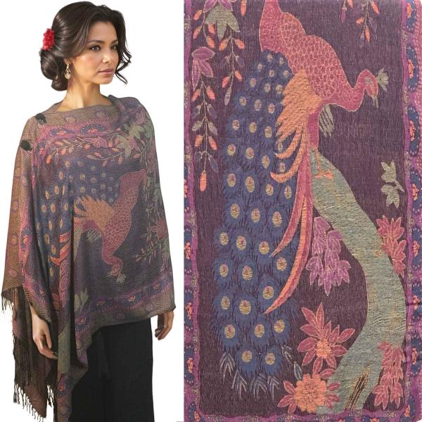 wholesale 3109 - Pashmina Style Button Shawls Peacock - #14<br>Pashmina Style Button Shawl  - 