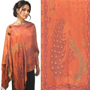 3109 - Pashmina Style Button Shawls Peacock - #04<br>
Pashmina Style Button Shawl
  - 