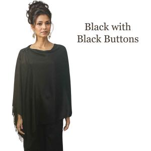3109 - Pashmina Style Button Shawls Solid Black<br>
Pashmina Style Button Shawl - 