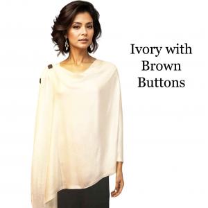 3109 - Pashmina Style Button Shawls Solid Ivory<br>
Pashmina Style Button Shawl - 