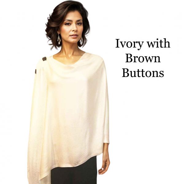 wholesale 3109 - Pashmina Style Button Shawls Solid Ivory<br>
Pashmina Style Button Shawl - 