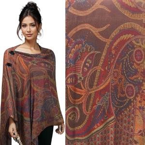 3109 - Pashmina Style Button Shawls 2021 - #13 Abstract Paisley<br>
Pashmina Style Button Shawl - 