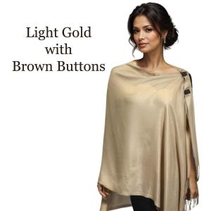 Wholesale 3109 - Pashmina Style Button Shawls Solid Light Gold<br>
Pashmina Style Button Shawl - 