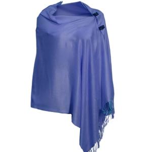3109 - Pashmina Style Button Shawls Solid Royal Blue<br>
Pashmina Style Button Shawl - 