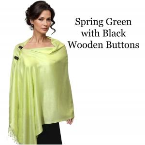 3109 - Pashmina Style Button Shawls Solid Spring Green<br>
Pashmina Style Button Shawl - 