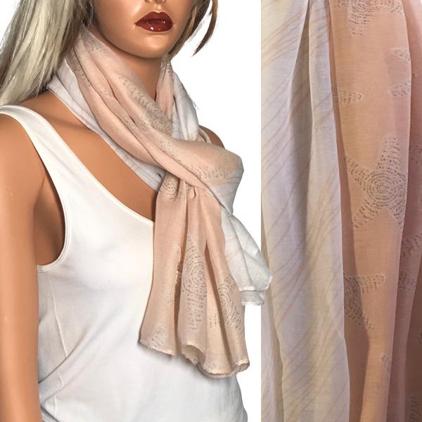 3111 - Nautical Print Scarves Oblong and Infinity 8304 - Peach <br>
Starfish and Wave Oblong - 