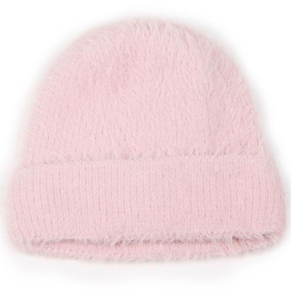 wholesale 3114 - Winter Knit Hats 9516 Knit Beanie Furry Knit - Pink - 