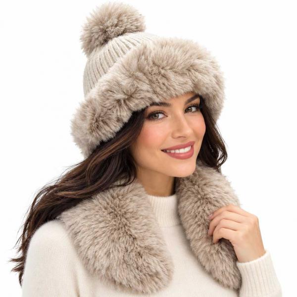 wholesale 3114 - Winter Hats LC03 - Beige/Latte - One Size Fits Most