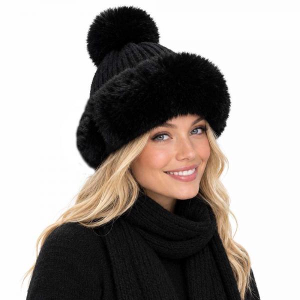 wholesale 3114 - Winter Hats LC03 - Black - One Size Fits Most
