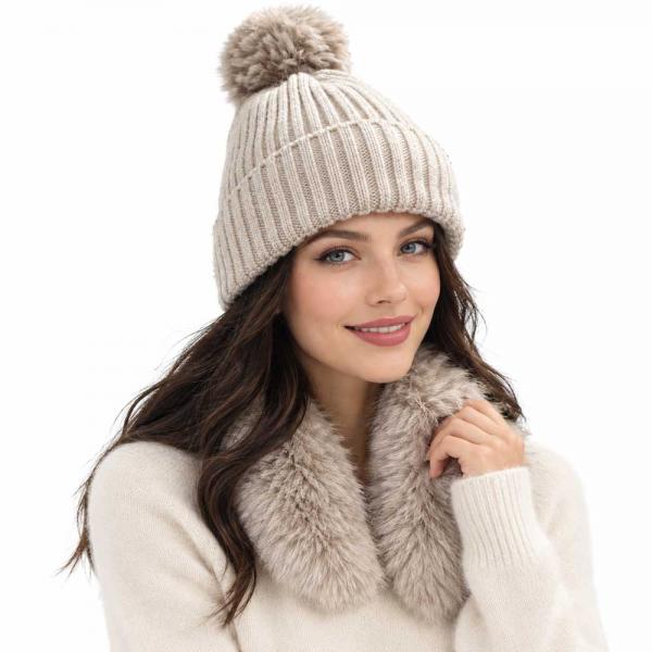 wholesale 3114 - Winter Hats LC01 - Beige/Latte - One Size Fits Most